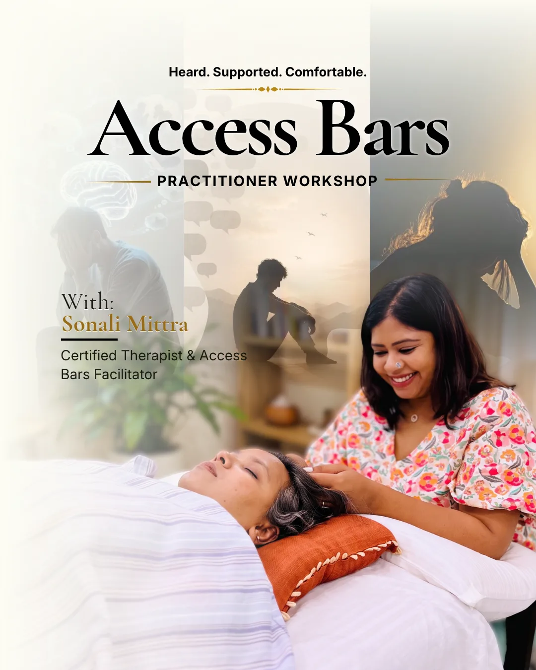 Access Bars Practitioner Workshop poster with Sonali Mittra, Certified Therapist & Access Bars Facilitator, at The Healing Room, Delhi