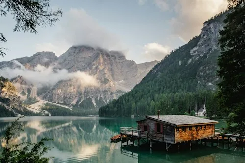 Peaceful mountain lake