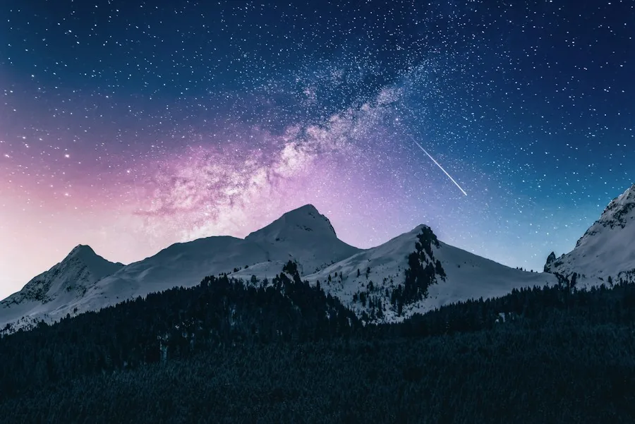 Starry night sky evoking reflection and curiosity