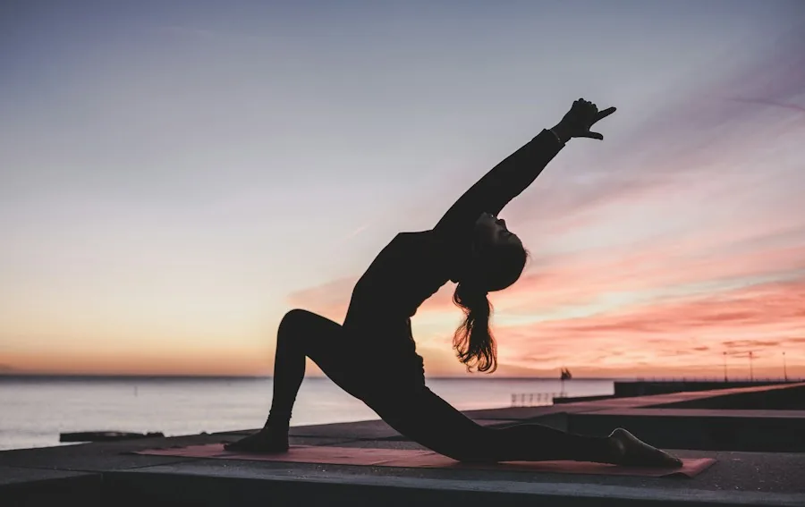 Serene wellness space with mats and soft natural light