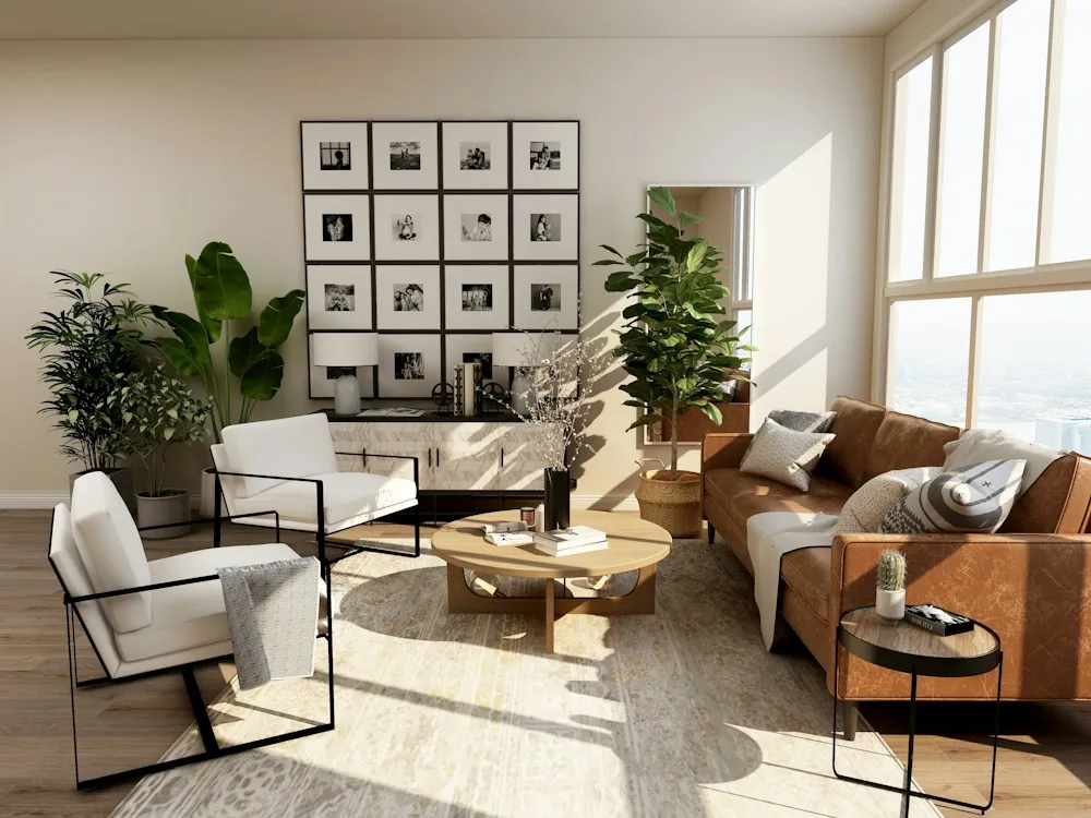 Warm, tranquil wellness space with soft natural textures