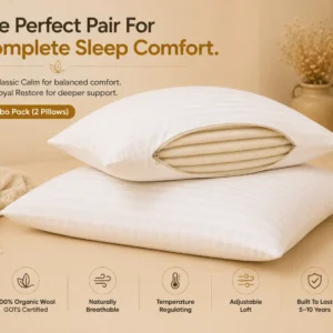 Royal Restore Organic Wool Pillow – Combo Pack (2 Pillows)