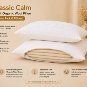 Classic Calm Organic Wool Pillow – Combo Pack (2 Pillows)